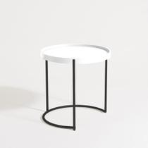 Mesa lateral Capri Alta Apoio Bandeja Aço Carbono Funcional