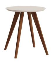 Mesa Lateral Classic Redonda Off White - Imcal Móveis