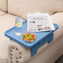 Mesa lateral Clip Tray BAMBOOTRAY para sofá, apoio de braço, azul