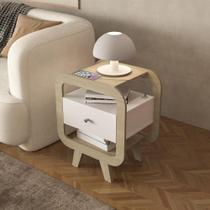 Mesa Lateral Com 1 Gaveta E Portas Usb Multimóveis Cr45304 -branco