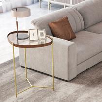 Mesa Lateral com Borda em material sintético com Espelho e Pés em Ferro Mesa Lateral com Borda em material sintético com Espelho e Pés em Ferro