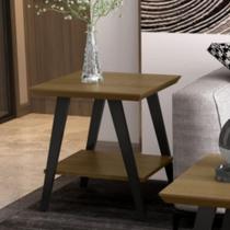 Mesa Lateral com Pés em Madeira Ane Freijó/Preto Mesa Lateral com Pés em Madeira Ane Freijó/Preto