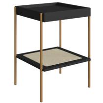 Mesa Lateral Com Pés Metálicos Oslo - Nero Mesa Lateral Com Pés Metálicos Oslo - Nero