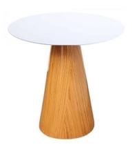 Mesa Lateral Cone Base Laminada em Madeira Natural e Tampo 51 cm - Laqueado