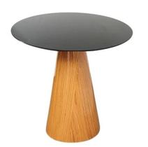 Mesa Lateral Cone Base Laminada em Madeira Natural e Tampo 51 cm - Laqueado