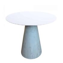 Mesa Lateral Cone Cimento Rústico Tampo Laqueado 51 cm