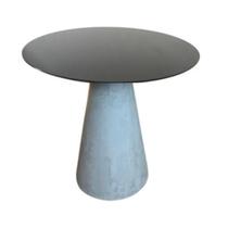 Mesa Lateral Cone Cimento Rústico Tampo Laqueado 51 cm