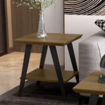 Mesa Lateral Davi Com Pés Em Madeira Freijó Preto Mesa Lateral Davi Com Pés Em Madeira Freijó Preto