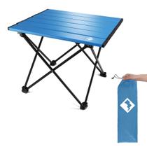Mesa lateral de acampamento portátil VILLEY Ultralight Alumínio Azul