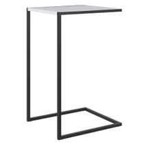 Mesa Lateral De Apoio Branco Base Preta - Artesano