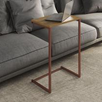 Mesa Lateral De Apoio de Sofá Charmme Ferro Cobre 70cm Industrial Elegante