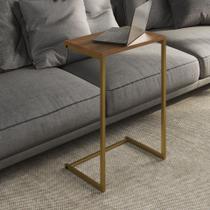 Mesa Lateral De Apoio de Sofá Charmme Ferro Dourado 70cm Industrial Elegante