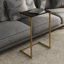 Mesa Lateral De Apoio de Sofá Charmme Ferro Dourado 70cm Industrial Elegante