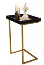 Mesa Lateral de Apoio Luxo Espelhada 4774 MDP Pés de Ferro