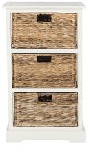 Mesa lateral de armazenamento SAFAVIEH Halle Vintage White com 3 gavetas