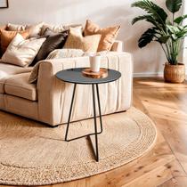 Mesa Lateral de Canto Lateral Paris Metal com Vidro 50x40 cm Preto Mesa Lateral de Canto Lateral Paris Metal com Vidro 50x40 cm Preto