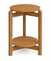 Mesa Lateral de Canto Lizz em Madeira e MDF 2 Prateleiras para Sala Quarto Escritório
