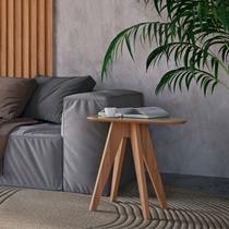 Mesa Lateral de Canto Orgânica 65cm 100% MDF Nature
