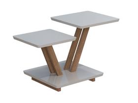 Mesa Lateral de Centro e Apoio Sala Quarto Madeira Off white