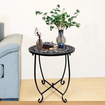 Mesa lateral de pátio Fashion&cool 14" redonda de metal preto Mesa lateral de pátio Fashion&cool 14" redonda de metal preto