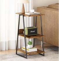 Mesa Lateral de Sofá, Apoio com Prateleiras de 3 Níveis, Mesa de Café, Mesa de Apoio de Arrumação, Pode Ser Colocado na Sala de Estar, Quarto Mesa Lateral de Sofá, Apoio com Prateleiras de 3 Níveis, Mesa de Café, Mesa de Apoio de Arrumação, Pode Ser Colocado na Sala de Estar, Quarto