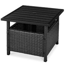 Mesa lateral de vime Best Choice Products 55x55x46cm preta Mesa lateral de vime Best Choice Products 55x55x46cm preta