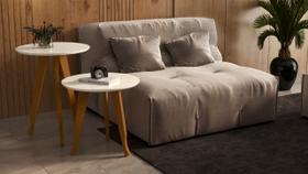 Mesa Lateral e Apoio Redonda Plus Pés Madeira cor Off white - Comprar moveis para sua casa