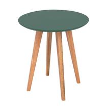 Mesa Lateral Elis em Madeira Maciça e Mdf Natural/Verde