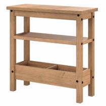 Mesa Lateral em Madeira Maciça Marrom Antique Mesa Lateral em Madeira Maciça Marrom Antique