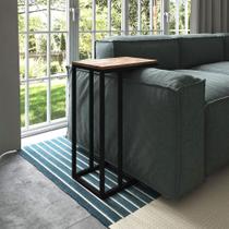 Mesa Lateral Encaixe Elena Preto e Tampo Amêndoa New Green Mesa Lateral Encaixe Elena Preto e Tampo Amêndoa New Green