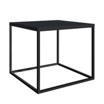 Mesa Lateral Estilo Industrial Cube Preto Texturizado/Preto - Artesano