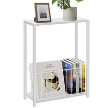 Mesa lateral estreita Homleke White 18x43x60 cm Armazenamento