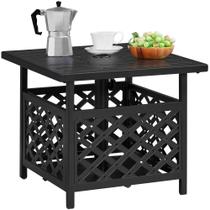 Mesa lateral externa de metal Yaheetech para pátio 56 x 47 cm