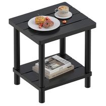 Mesa lateral externa LEJANEOYE de bambu, 2 níveis, resistente às intempéries Mesa lateral externa LEJANEOYE de bambu, 2 níveis, resistente às intempéries