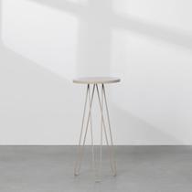 Mesa Lateral Fancy Redonda 26x58cm Areia