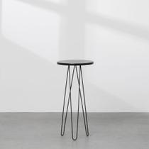Mesa Lateral Fancy Redonda 26x58cm Preto