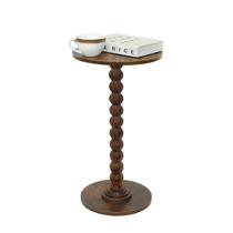Mesa lateral Fultyle Round Small Drink para espaços pequenos, marrom