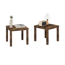 Mesa lateral Furinno Classic Homey Square, conjunto de 2 pinhos âmbar