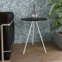 Mesa Lateral Gabriela Branco Tampo Preto