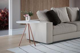 Mesa Lateral Gabriela Cobre Tampo Branco Mesa Lateral Gabriela Cobre Tampo Branco