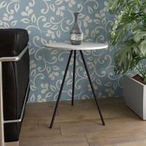 Mesa Lateral Gabriela Preto Tampo Branco