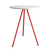 Mesa Lateral Gabriela Wood Branca e Vermelha