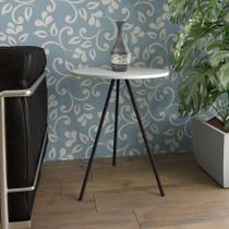 Mesa Lateral Gabriela Wood Branco e Preto