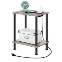 Mesa lateral HOOBRO com portas USB de estação de carregamento Greige