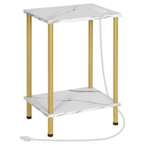 Mesa lateral HOOBRO DM09UBZ01 com estação de carregamento Gold Mesa lateral HOOBRO DM09UBZ01 com estação de carregamento Gold