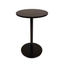 Mesa Lateral Individual Amalfi Preta em MDF Redonda 34cm de Diâmetro - Sofisticação e Praticidade Mesa Lateral Individ