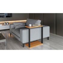 Mesa Lateral Industrial 60x32cm Marrom/Freijó/Preto Fosco Mesa Lateral Industrial 60x32cm Marrom/Freijó/Preto Fosco