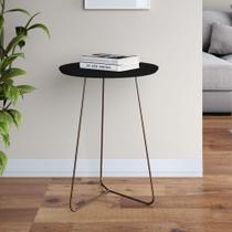 Mesa Lateral Industrial Gávea com 50 cm - Preto/Dourado