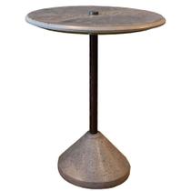 Mesa Lateral Inércia Tampo e Base Concreto Cinza Escuro com Haste em Aço Preto 40 cm - 68753 Mesa Lateral Inércia Tampo e Base Concreto Cinza Escuro com Haste em Aço Preto 40 cm - 68753