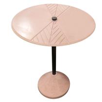 Mesa Lateral Inércia Tampo e Base Concreto Rosa com Haste em Aço Preto 40 cm - 72743 Mesa Lateral Inércia Tampo e Base Concreto Rosa com Haste em Aço Preto 40 cm - 72743